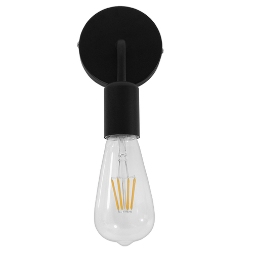 GLOBOSTAR® DON 01396 Vintage Φωτιστικό Τοίχου - Απλίκα με Ντουί 1 x E27 AC 220-240V IP20 - Μαύρο - Μ10 x Π7 x Υ16cm
