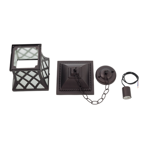 GLOBOSTAR® LINCOLN 01399 Vintage Κρεμαστό Φωτιστικό Οροφής με Ντουί 1 x E27 AC 220-240V IP20 - Καφέ & Διάφανο - Μ19 x Π19 x Υ20cm