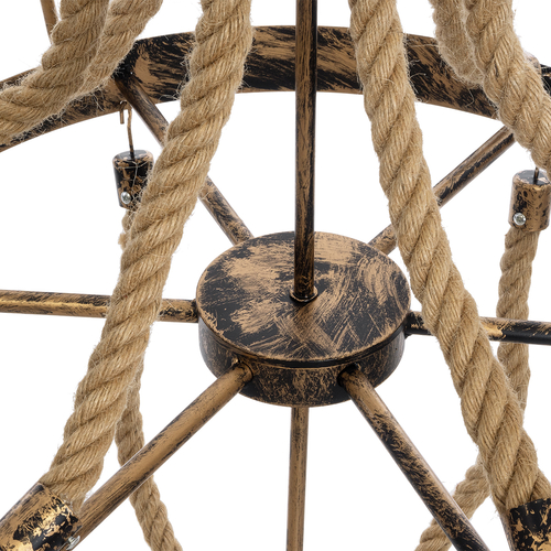 GLOBOSTAR® VICTORIAN 01404 Vintage Κρεμαστό Φωτιστικό Οροφής με Ντουί 6 x E14 AC 220-240V IP20 - Χάλκινο Εφέ Σκουριάς & Μπεζ - Μ85 x Π85 x Υ85cm