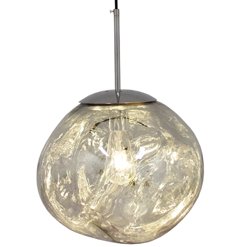 GLOBOSTAR® DIXAR 01464 Μοντέρνο Κρεμαστό Φωτιστικό Οροφής με Ντουί 1 x E27 AC 220-240V IP20 - Γκρι & Ασημί - Μ36 x Π36 x Υ45cm