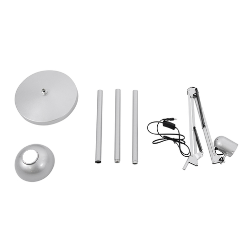 GLOBOSTAR® AUDREY 01469 Vintage Επιδαπέδιο Φωτιστικό με Ντουί 1 x E27 AC 220-240V IP20 - Ασημί - Μ15 x Π15 x Υ190cm