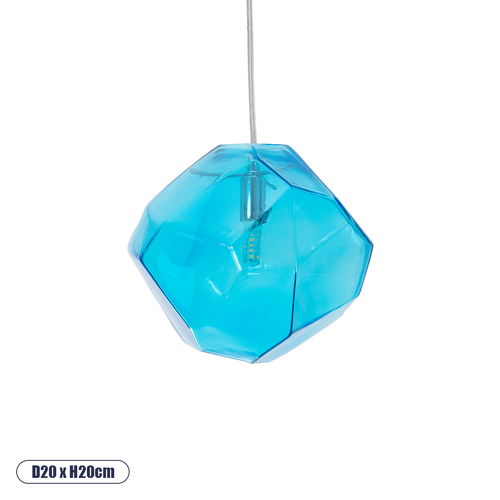 GLOBOSTAR® RINA 01306 Μοντέρνο Κρεμαστό Φωτιστικό Οροφής με Ντουί 1 x G9 AC 220-240V IP20 - Γαλάζιο - Μ20 x Π20 x Υ20cm