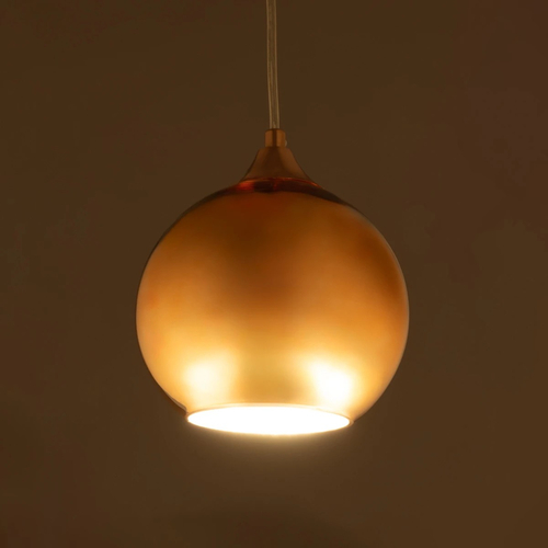 GLOBOSTAR® CANDELA 01309 Μοντέρνο Κρεμαστό Φωτιστικό Οροφής με Ντουί 1 x E27 AC 220-240V IP20 - Χάλκινο - Μ15 x Π15 x Υ13cm