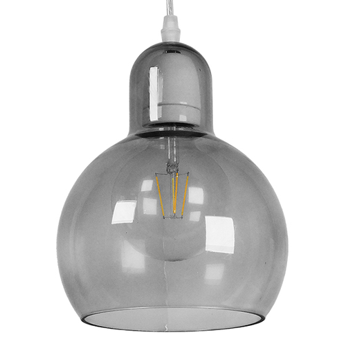 GLOBOSTAR® BOSSANOVA 01313 Μοντέρνο Κρεμαστό Φωτιστικό Οροφής με Ντουί 1 x E27 AC 220-240V IP20 - Γκρι - Μ18 x Π18 x Υ23cm