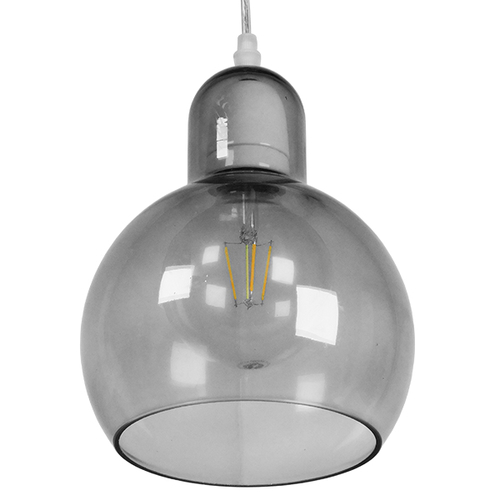 GLOBOSTAR® BOSSANOVA 01313 Μοντέρνο Κρεμαστό Φωτιστικό Οροφής με Ντουί 1 x E27 AC 220-240V IP20 - Γκρι - Μ18 x Π18 x Υ23cm