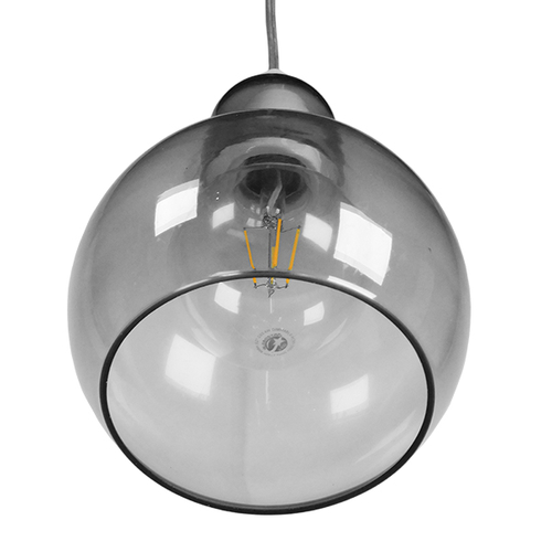 GLOBOSTAR® BOSSANOVA 01313 Μοντέρνο Κρεμαστό Φωτιστικό Οροφής με Ντουί 1 x E27 AC 220-240V IP20 - Γκρι - Μ18 x Π18 x Υ23cm