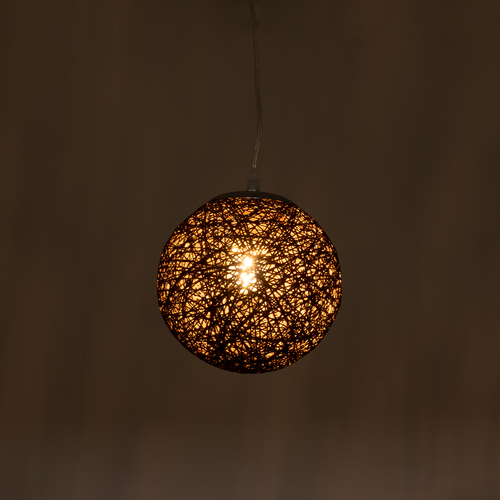 GLOBOSTAR® OCEANA 01354 Boho Κρεμαστό Φωτιστικό Οροφής με Ντουί 1 x E27 AC 220-240V IP20 - Καφέ - Μ20 x Π20 x Υ20cm