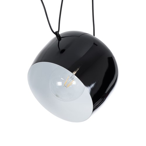 GLOBOSTAR® JASPER 01373 Μοντέρνο Κρεμαστό Φωτιστικό Οροφής με Ντουί 1 x E27 AC 220-240V IP20 - Μαύρο & Λευκό - Μ26.5 x Π26.5 x Υ20.5cm