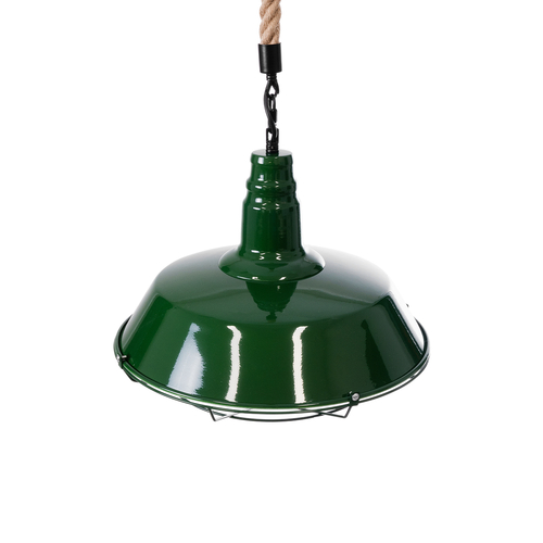 GLOBOSTAR® CRANE 01408 Vintage Κρεμαστό Φωτιστικό Οροφής με Ντουί 1 x E27 AC 220-240V IP20 - Πράσινο & Μπεζ - Μ36 x Π36 x Y31cm