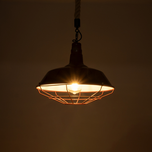 GLOBOSTAR® CRANE 01410 Vintage Κρεμαστό Φωτιστικό Οροφής με Ντουί 1 x E27 AC 220-240V IP20 - Κόκκινο & Μπεζ - Μ36 x Π36 x Υ31cm