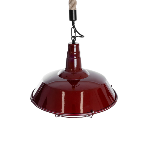 GLOBOSTAR® CRANE 01410 Vintage Κρεμαστό Φωτιστικό Οροφής με Ντουί 1 x E27 AC 220-240V IP20 - Κόκκινο & Μπεζ - Μ36 x Π36 x Υ31cm