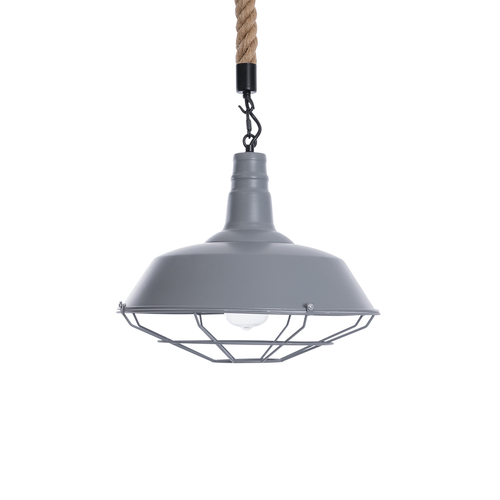 GLOBOSTAR® CRANE 01411 Vintage Κρεμαστό Φωτιστικό Οροφής με Ντουί 1 x E27 AC 220-240V IP20 - Γκρι & Μπεζ - Μ36 x Π36 x Y31cm