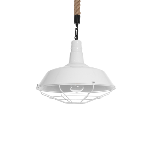 GLOBOSTAR® PUPPET 01412 Vintage Κρεμαστό Φωτιστικό Οροφής με Ντουί 1 x E27 AC 220-240V IP20 - Λευκό & Μπεζ - Μ36 x Π36 x Y31cm