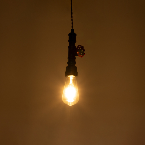 GLOBOSTAR® SPIGOT 01415 Vintage Κρεμαστό Φωτιστικό Οροφής με Ντουί 1 x E27 AC 220-240V IP20 - Μαύρο & Κόκκινο - Μ5 x Π5 x Y20cm