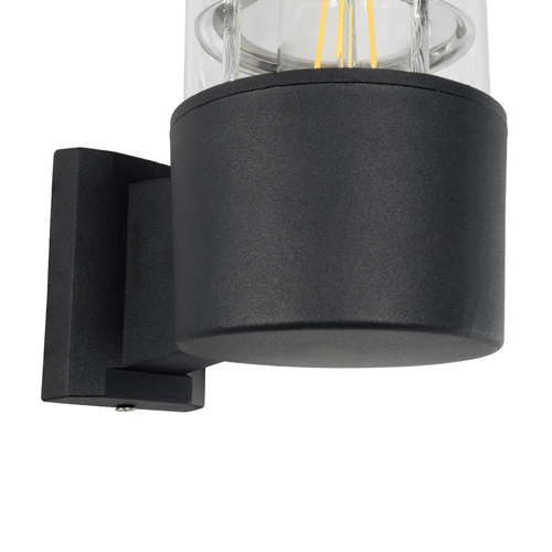 GLOBOSTAR® NEWI 01419 Μοντέρνο Φωτιστικό Τοίχου - Απλίκα με Ντουί 1 x E27 AC 220-240V IP20 - Μαύρο - Μ11 x Π17 x Υ25cm