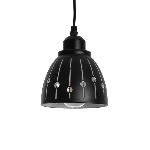 GLOBOSTAR® COOLIE 01476 Μοντέρνο Κρεμαστό Φωτιστικό Οροφής με Ντουί 1 x E27 AC 220-240V IP20 - Μαύρο & Ασημί - Μ12.5 x Π12.5 x Υ11.5cm