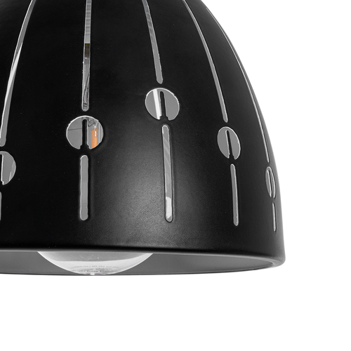 GLOBOSTAR® COOLIE 01476 Μοντέρνο Κρεμαστό Φωτιστικό Οροφής με Ντουί 1 x E27 AC 220-240V IP20 - Μαύρο & Ασημί - Μ12.5 x Π12.5 x Υ11.5cm