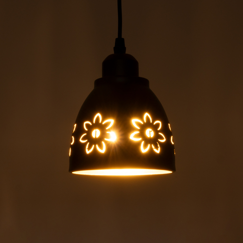 GLOBOSTAR® COOLIE 01479 Μοντέρνο Κρεμαστό Φωτιστικό Οροφής με Ντουί 1 x E27 AC 220-240V IP20 - Μαύρο & Χρυσό - Μ12.5 x Π12.5 x Υ11.5cm