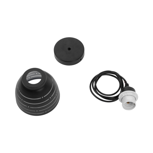 GLOBOSTAR® COOLIE 01483 Μοντέρνο Κρεμαστό Φωτιστικό Οροφής με Ντουί 1 x E27 AC 220-240V IP20 - Μαύρο & Ασημί - Μ12.5 x Π12.5 x Υ11.5cm