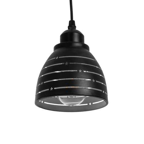 GLOBOSTAR® COOLIE 01483 Μοντέρνο Κρεμαστό Φωτιστικό Οροφής με Ντουί 1 x E27 AC 220-240V IP20 - Μαύρο & Ασημί - Μ12.5 x Π12.5 x Υ11.5cm