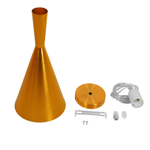 GLOBOSTAR® SHANGHAI 01546 Μοντέρνο Κρεμαστό Φωτιστικό Οροφής με Ντουί 1 x E27 AC 220-240V IP20 - Χρυσό - Μ18 x Π18 x Υ38.5cm