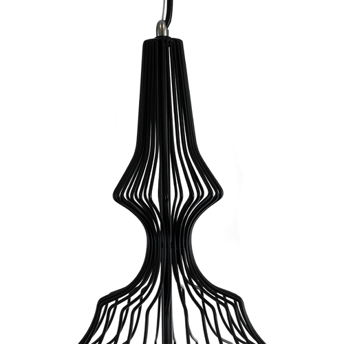 GLOBOSTAR® LILY 01559 Vintage Κρεμαστό Φωτιστικό Οροφής με Ντουί 1 x E27 AC 220-240V IP20 - Μαύρο & Λευκό - Μ25 x Π25 x Υ61cm