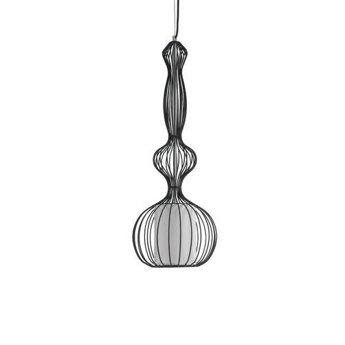 GLOBOSTAR® LILY 01560 Vintage Κρεμαστό Φωτιστικό Οροφής με Ντουί 1 x E27 AC 220-240V IP20 - Μαύρο & Λευκό - Μ25 x Π25 x Υ67cm