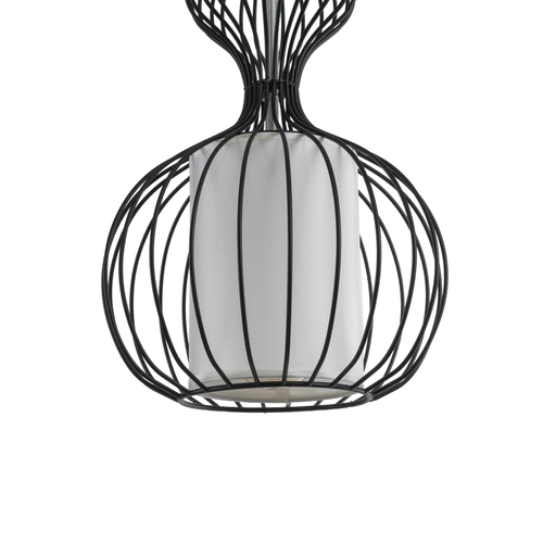 GLOBOSTAR® LILY 01560 Vintage Κρεμαστό Φωτιστικό Οροφής με Ντουί 1 x E27 AC 220-240V IP20 - Μαύρο & Λευκό - Μ25 x Π25 x Υ67cm