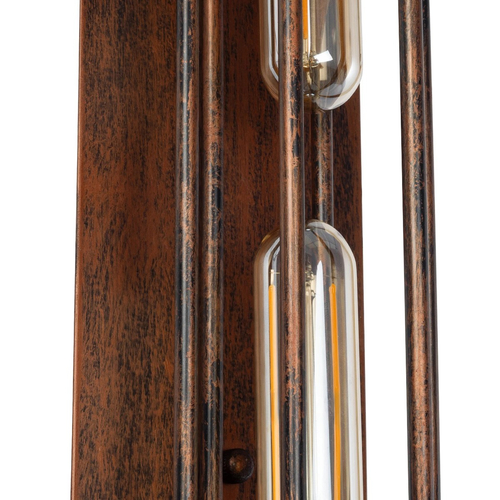 GLOBOSTAR® BESPOKE 01565 Vintage Φωτιστικό Τοίχου - Απλίκα με Ντουί 2 x E27 AC 220-240V IP20 - Χάλκινο Εφέ Σκουριάς - Μ10 x Π11 x Υ47cm