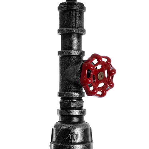 GLOBOSTAR® SPIGOT 01583 Vintage Κρεμαστό Φωτιστικό Οροφής με Ντουί 1 x E27 AC 220-240V IP20 - Ασημί & Κόκκινο - Μ5 x Π5 x Y20cm