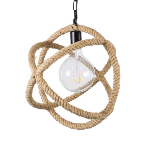 GLOBOSTAR® BALANCE 01596 Vintage Κρεμαστό Φωτιστικό Οροφής με Ντουί 1 x E27 AC 220-240V IP20 - Μαύρο & Μπεζ - Μ35 x Π35 x Υ36cm