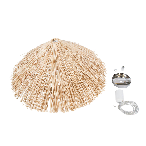 GLOBOSTAR® CHEOPE 01599 Boho Κρεμαστό Φωτιστικό Οροφής με Ντουί 1 x E27 AC 220-240V IP20 - Μπεζ - Μ45 x Π45 x Υ35cm