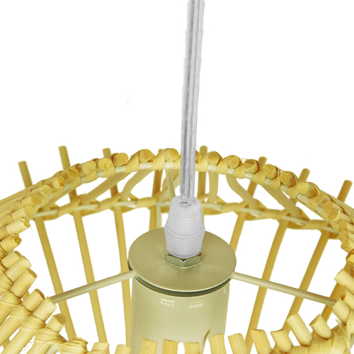 GLOBOSTAR® SASSO 01601 Boho Κρεμαστό Φωτιστικό Οροφής με Ντουί 1 x E27 AC 220-240V IP20 - Μπεζ - Μ50 x Π50 x Y23cm