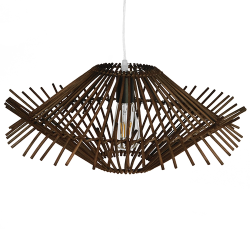 GLOBOSTAR® SASSO 01602 Boho Κρεμαστό Φωτιστικό Οροφής με Ντουί 1 x E27 AC 220-240V IP20 - Καφέ - Μ50 x Π50 x Y23cm