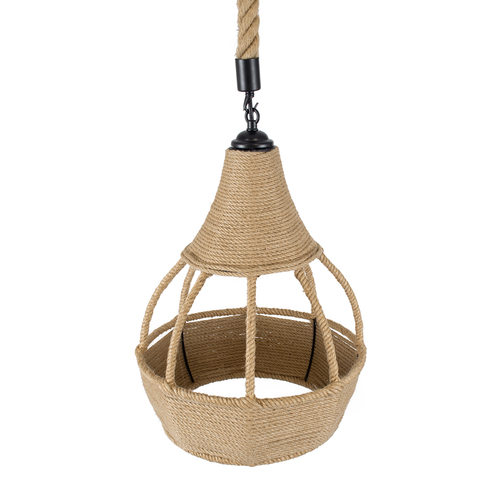 GLOBOSTAR® KUBRIC 01605 Boho Κρεμαστό Φωτιστικό Οροφής με Ντουί 1 x E27 AC 220-240V IP20 - Μπεζ - Μ30 x Π30 x Y40cm