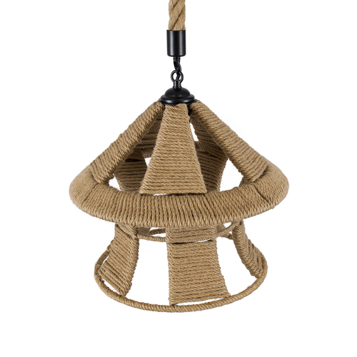 GLOBOSTAR® SOLITARIO 01606 Boho Κρεμαστό Φωτιστικό Οροφής με Ντουί 1 x E27 AC 220-240V IP20 - Μπεζ - Μ36 x Π36 x Y30cm