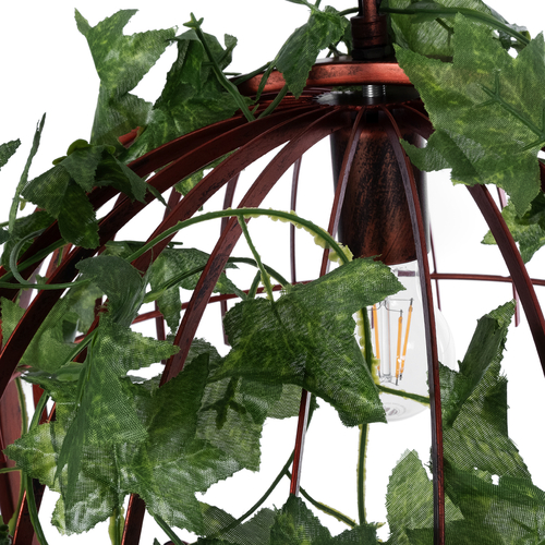 GLOBOSTAR® NEST 01642 Vintage Κρεμαστό Φωτιστικό Οροφής με Ντουί 1 x E27 AC 220-240V IP20 - Χάλκινο & Πράσινο - Μ48 x Π38 x Y40cm