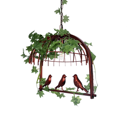 GLOBOSTAR® NEST 01642 Vintage Κρεμαστό Φωτιστικό Οροφής με Ντουί 1 x E27 AC 220-240V IP20 - Χάλκινο & Πράσινο - Μ48 x Π38 x Y40cm