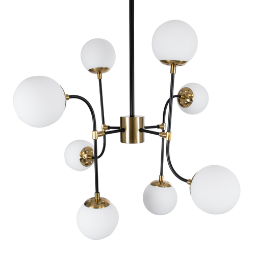 GLOBOSTAR® STARDUST 01649 Vintage Φωτιστικό Οροφής με Ντουί 8 x E27 AC 220-240V IP20 - Μαύρο & Χρυσό - Μ75 x Π75 x Υ100cm