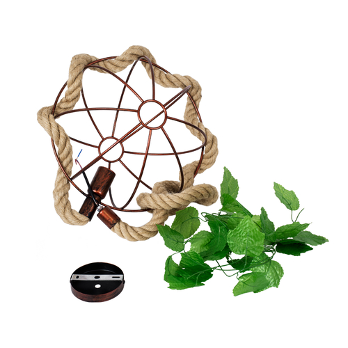 GLOBOSTAR® BRADLEY 01660 Vintage Κρεμαστό Φωτιστικό Οροφής με Ντουί 1 x E27 AC 220-240V IP20 - Πολύχρωμο - Μ33 x Π33 x Y33cm