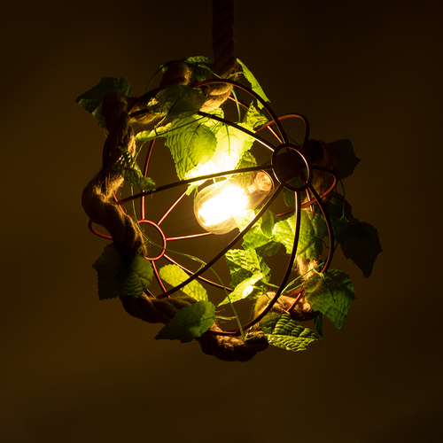 GLOBOSTAR® BRADLEY 01660 Vintage Κρεμαστό Φωτιστικό Οροφής με Ντουί 1 x E27 AC 220-240V IP20 - Πολύχρωμο - Μ33 x Π33 x Y33cm