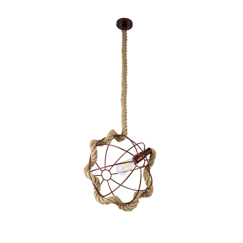 GLOBOSTAR® BRADLEY 01660 Vintage Κρεμαστό Φωτιστικό Οροφής με Ντουί 1 x E27 AC 220-240V IP20 - Πολύχρωμο - Μ33 x Π33 x Y33cm