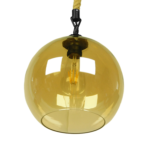 GLOBOSTAR® LENHAM 01668 Μοντέρνο Κρεμαστό Φωτιστικό Οροφής με Ντουί 1 x E27 AC 220-240V IP20 - Μπεζ & Μελί - Μ25 x Π25 x Y25cm