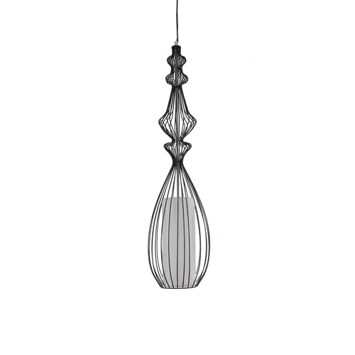 GLOBOSTAR® LILY 01561 Vintage Κρεμαστό Φωτιστικό Οροφής με Ντουί 1 x E27 AC 220-240V IP20 - Μαύρο & Λευκό - Μ90 x Π90 x Υ20cm