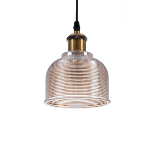 GLOBOSTAR® SEGRETO 01448 Vintage Κρεμαστό Φωτιστικό Οροφής με Ντουί 1 x E27 AC 220-240V IP20 - Διάφανο & Χρυσό - Μ14 x Π14 x Υ18cm