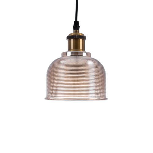 GLOBOSTAR® SEGRETO 01448 Vintage Κρεμαστό Φωτιστικό Οροφής με Ντουί 1 x E27 AC 220-240V IP20 - Διάφανο & Χρυσό - Μ14 x Π14 x Υ18cm