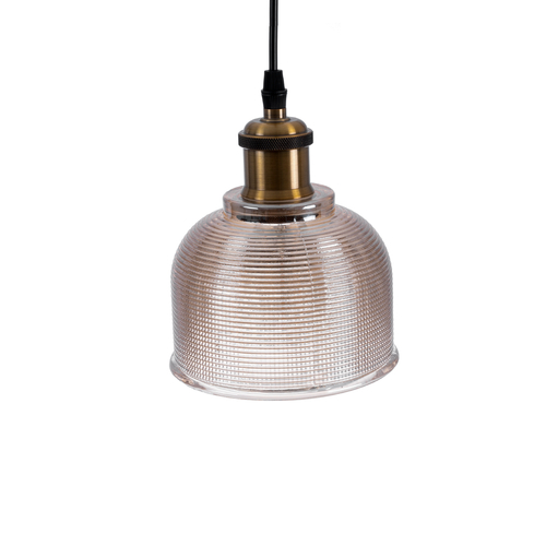GLOBOSTAR® SEGRETO 01448 Vintage Κρεμαστό Φωτιστικό Οροφής με Ντουί 1 x E27 AC 220-240V IP20 - Διάφανο & Χρυσό - Μ14 x Π14 x Υ18cm