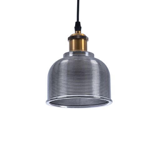 GLOBOSTAR® SEGRETO 01449 Vintage Κρεμαστό Φωτιστικό Οροφής με Ντουί 1 x E27 AC 220-240V IP20 - Γκρι & Χρυσό - Μ14 x Π14 x Υ18cm