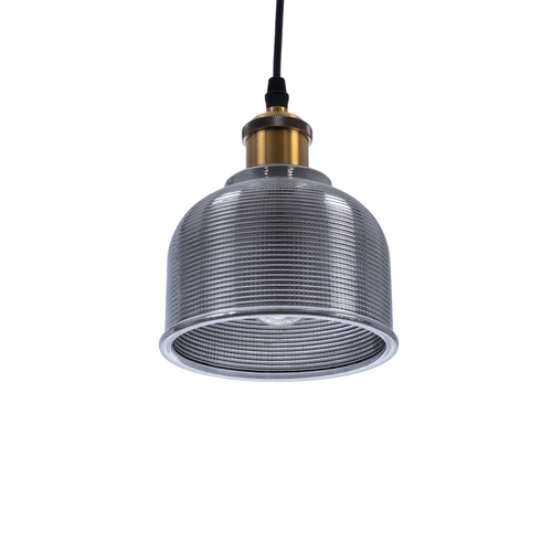 GLOBOSTAR® SEGRETO 01449 Vintage Κρεμαστό Φωτιστικό Οροφής με Ντουί 1 x E27 AC 220-240V IP20 - Γκρι & Χρυσό - Μ14 x Π14 x Υ18cm