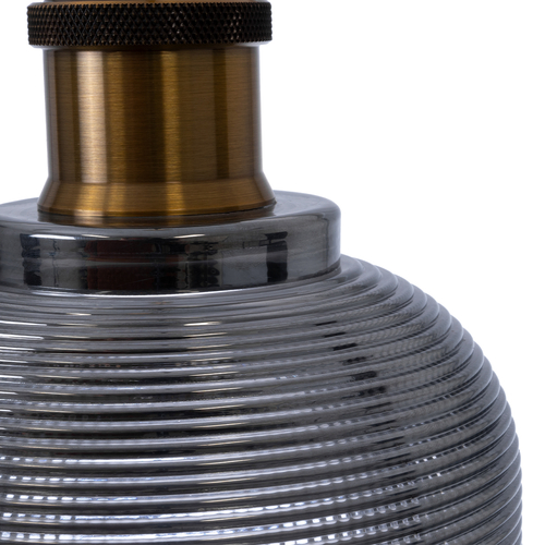 GLOBOSTAR® SEGRETO 01449 Vintage Κρεμαστό Φωτιστικό Οροφής με Ντουί 1 x E27 AC 220-240V IP20 - Γκρι & Χρυσό - Μ14 x Π14 x Υ18cm